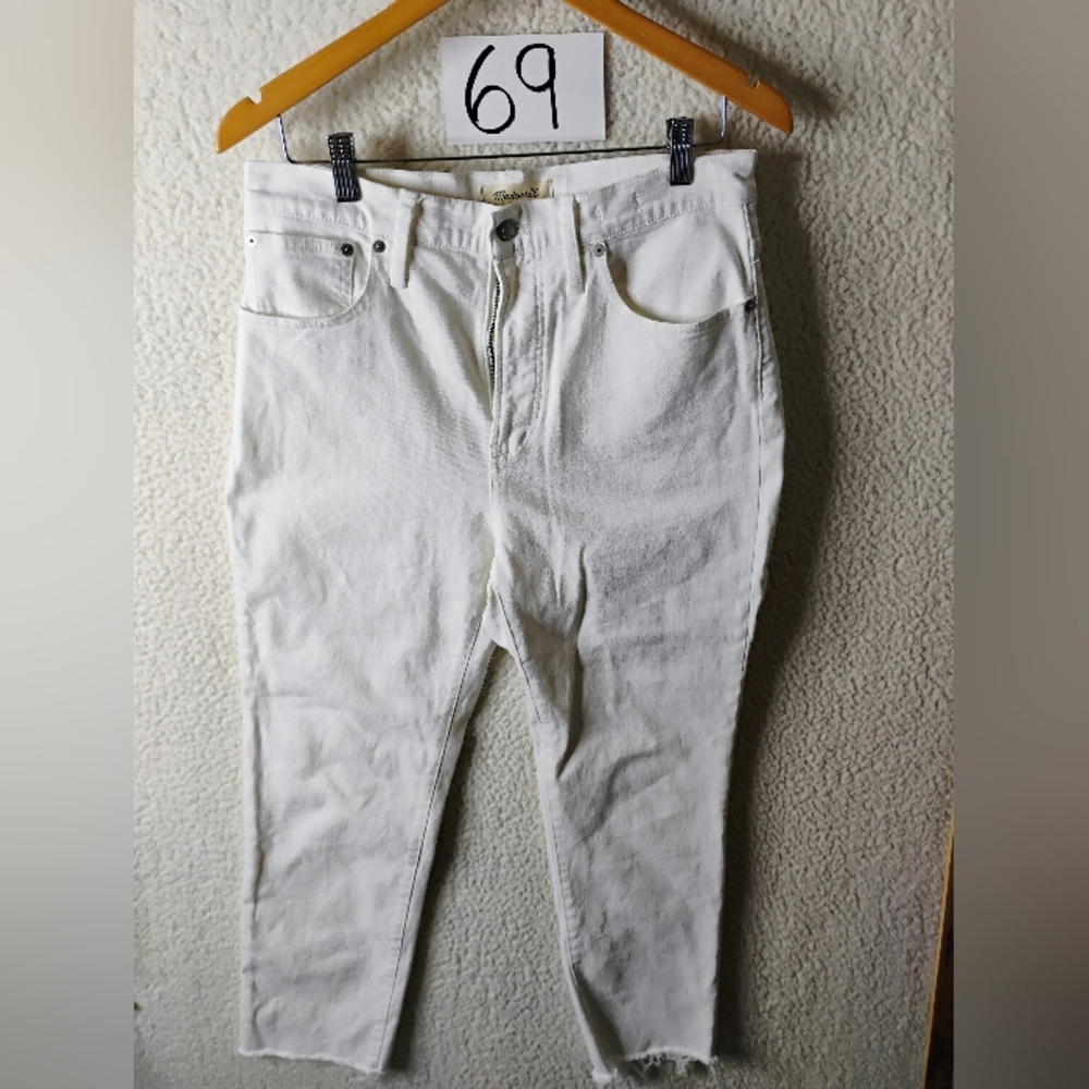 Madewell The Perfect Vintage Jean Women's White Jeans Size 29 Women's Raw Hem